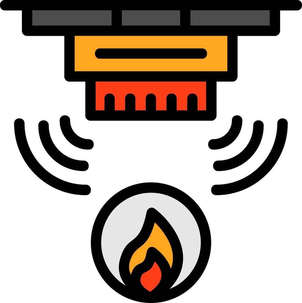 Feueralarmlinie gefülltes Symbol vektor
