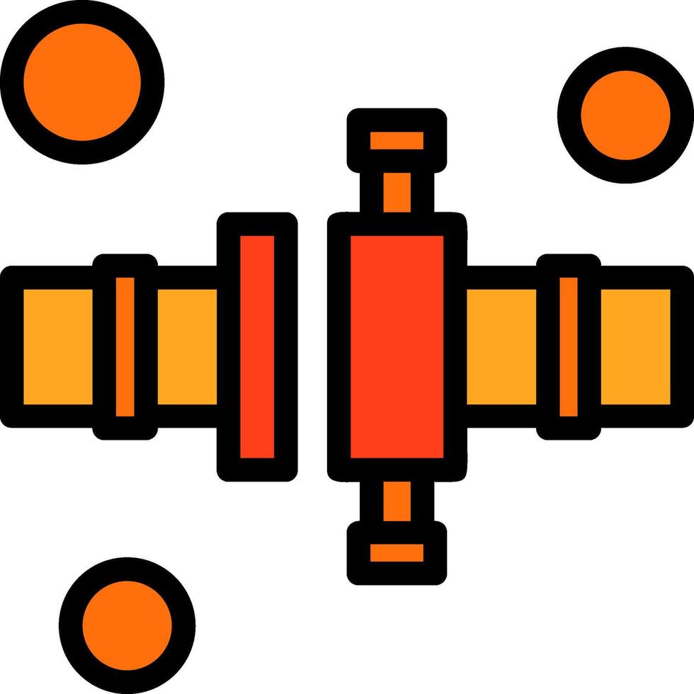 Feuer Schlauch Verbinder Linie gefüllt Symbol vektor