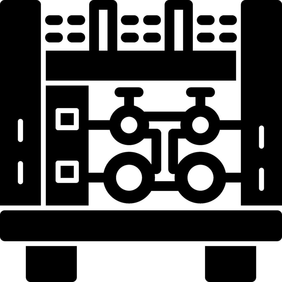 Feuer LKW Schlauch Verbindung Glyphe Symbol vektor