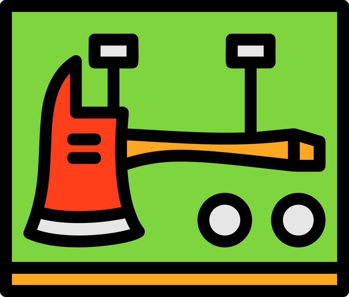 Feuer Axt Halterung Linie gefüllt Symbol vektor