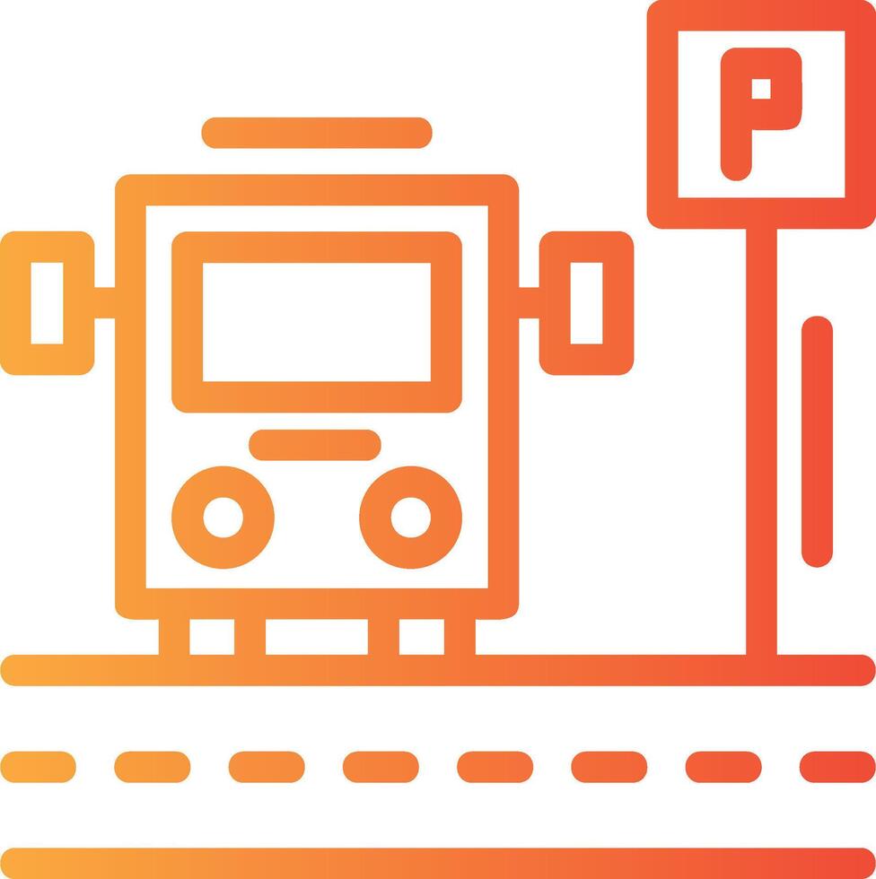 Parkplatz Shuttle Bus linear Gradient Symbol vektor