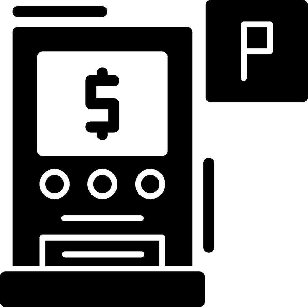betala och visa parkering glyf ikon vektor