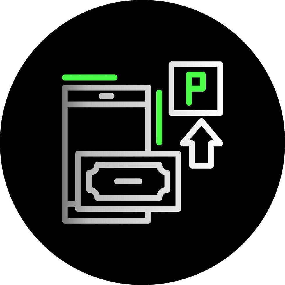 Zahlen durch Telefon Parkplatz Dual Gradient Kreis Symbol vektor