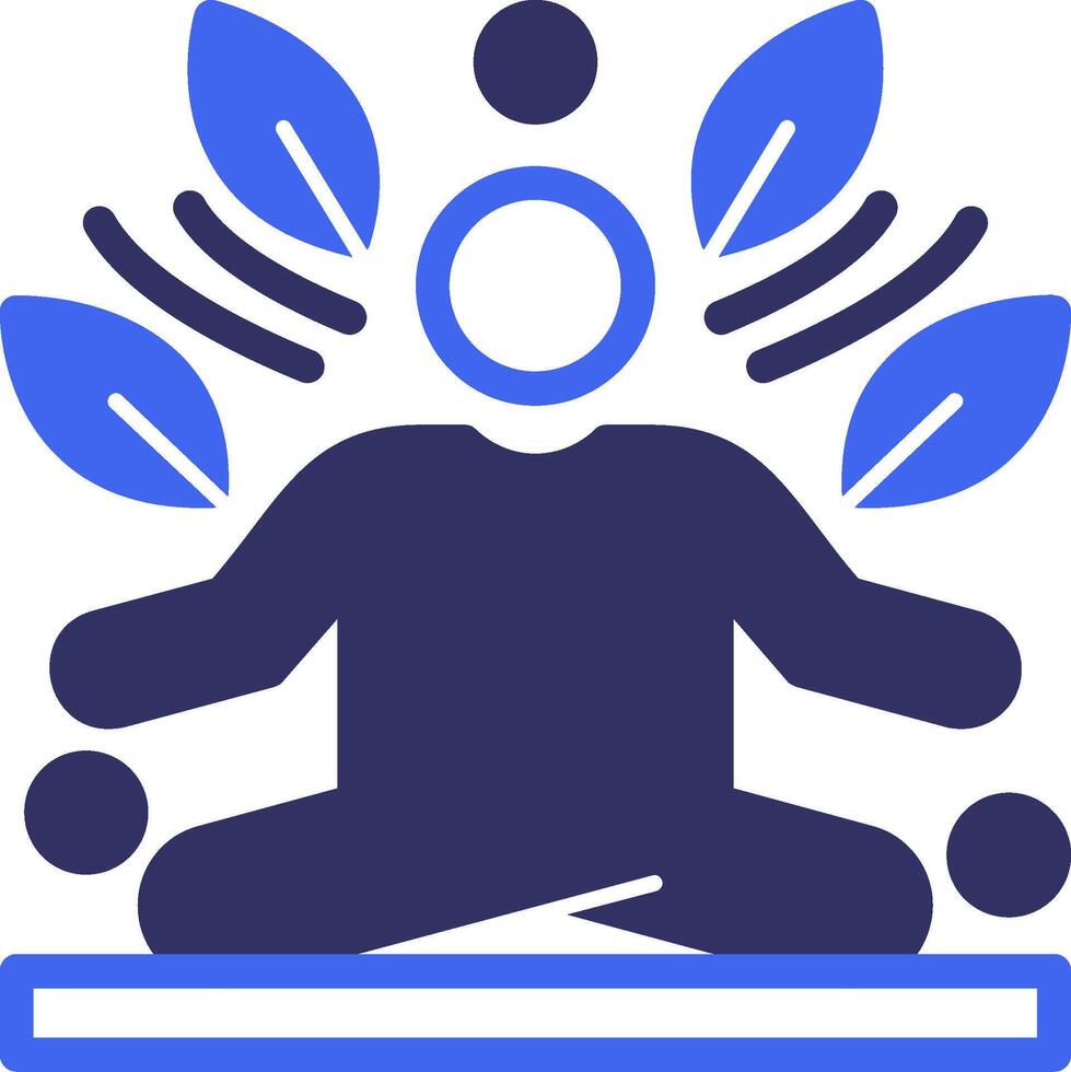 Meditation solide zwei Farbe Symbol vektor