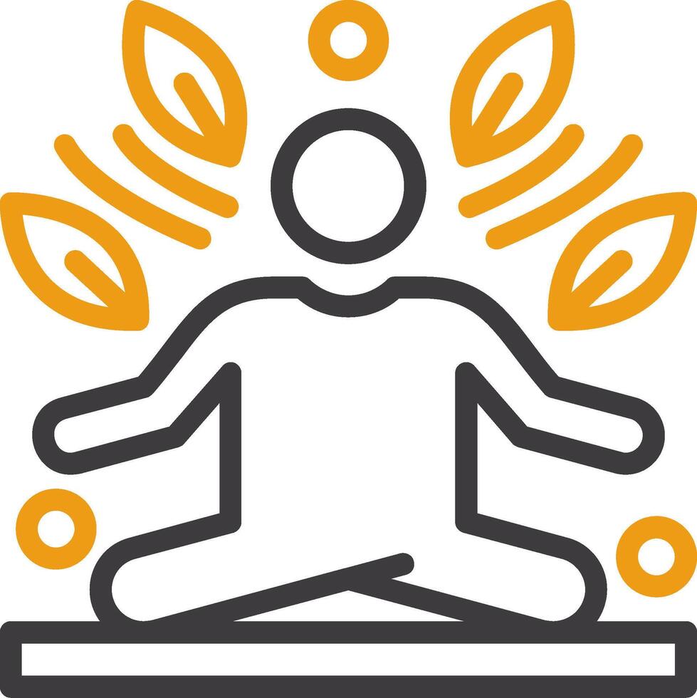 Meditationslinie zweifarbiges Symbol vektor