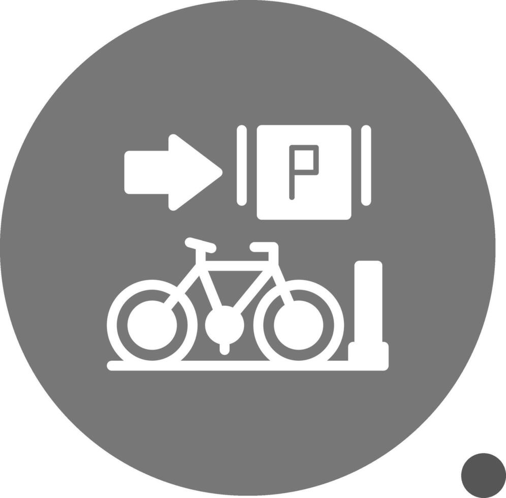 parkerad cyklar glyf skugga ikon vektor