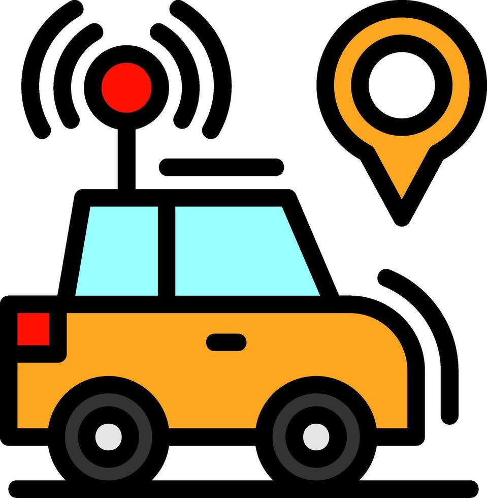 Auto Locator Linie gefüllt Symbol vektor