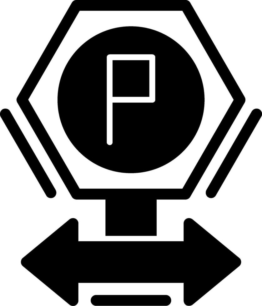 Parkplatz Richtung Zeichen Glyphe Symbol vektor