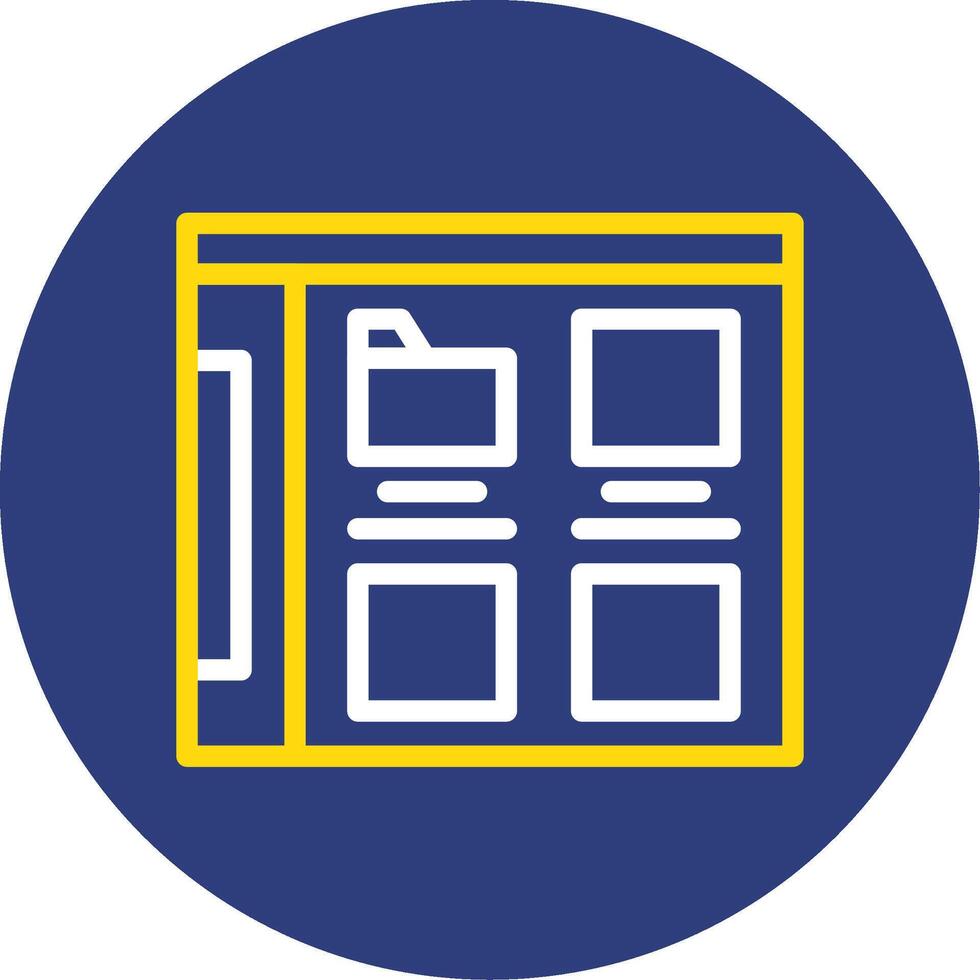 Mappe Dual Linie Kreis Symbol vektor