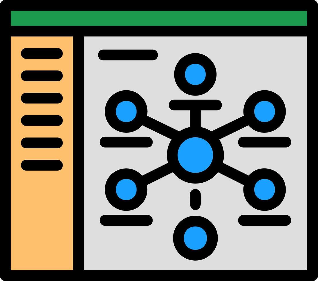 Graph Linie gefüllt Symbol vektor