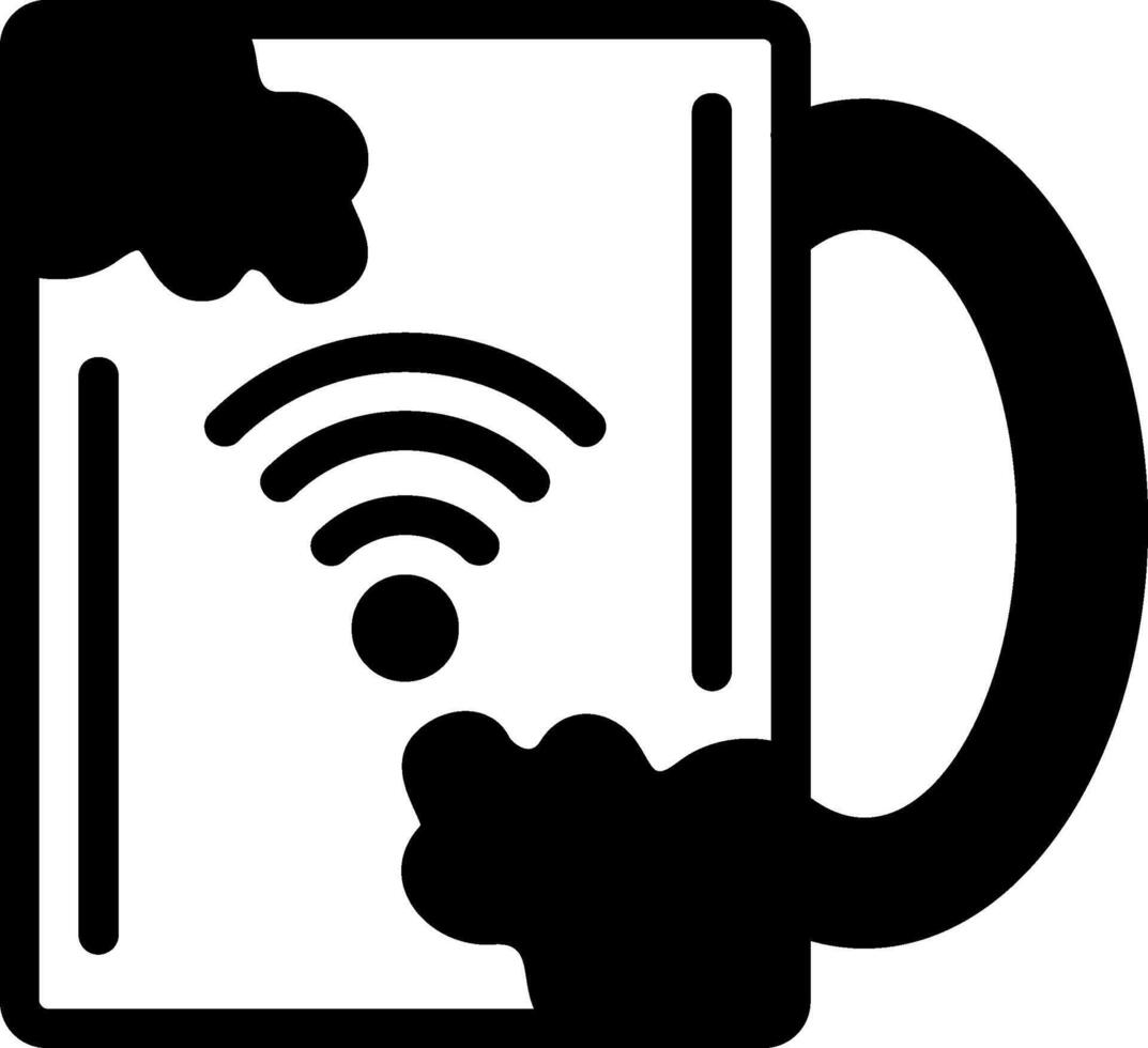 Symbol für Kaffeetassen-Glyphe vektor