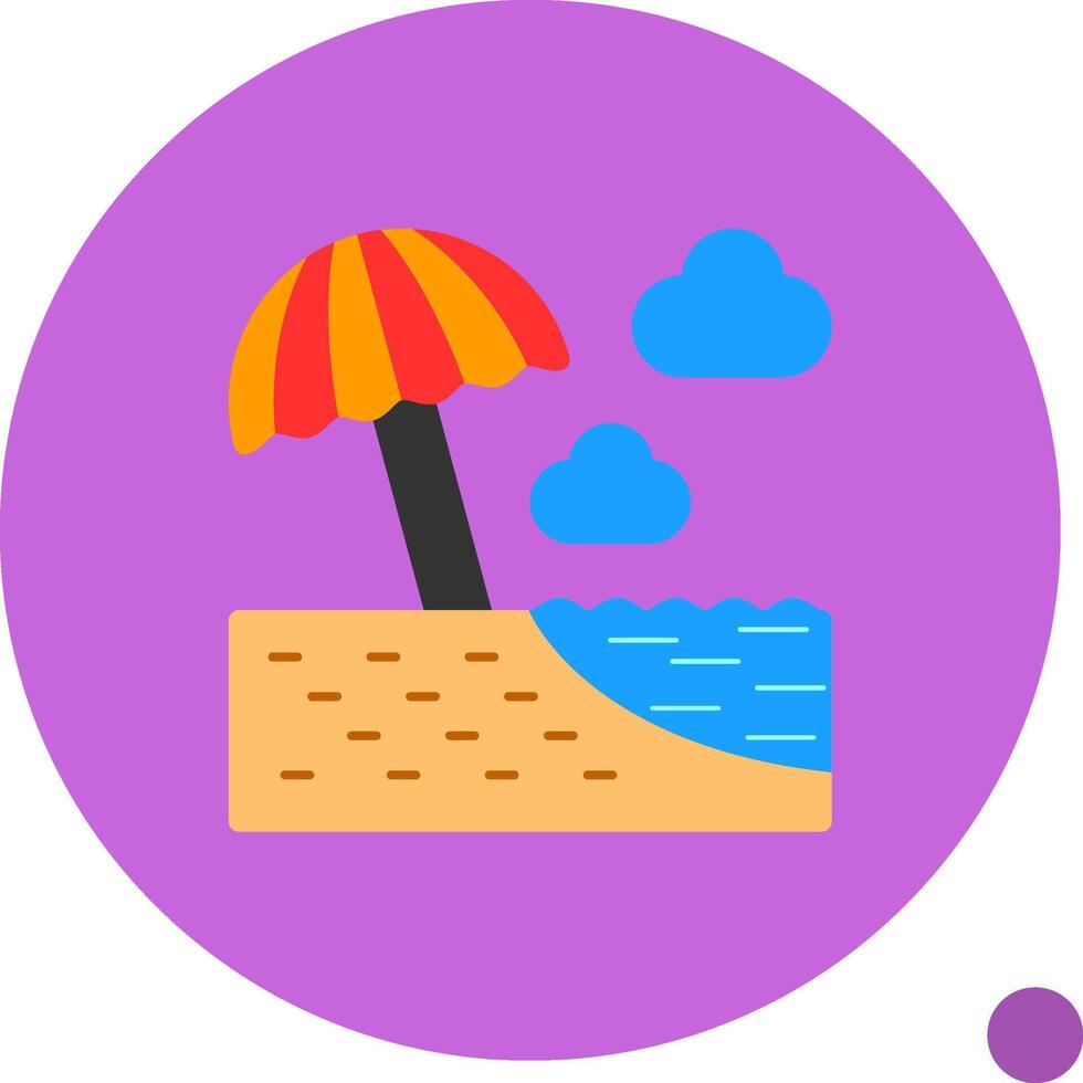 Strand Regenschirm eben Schatten Symbol vektor