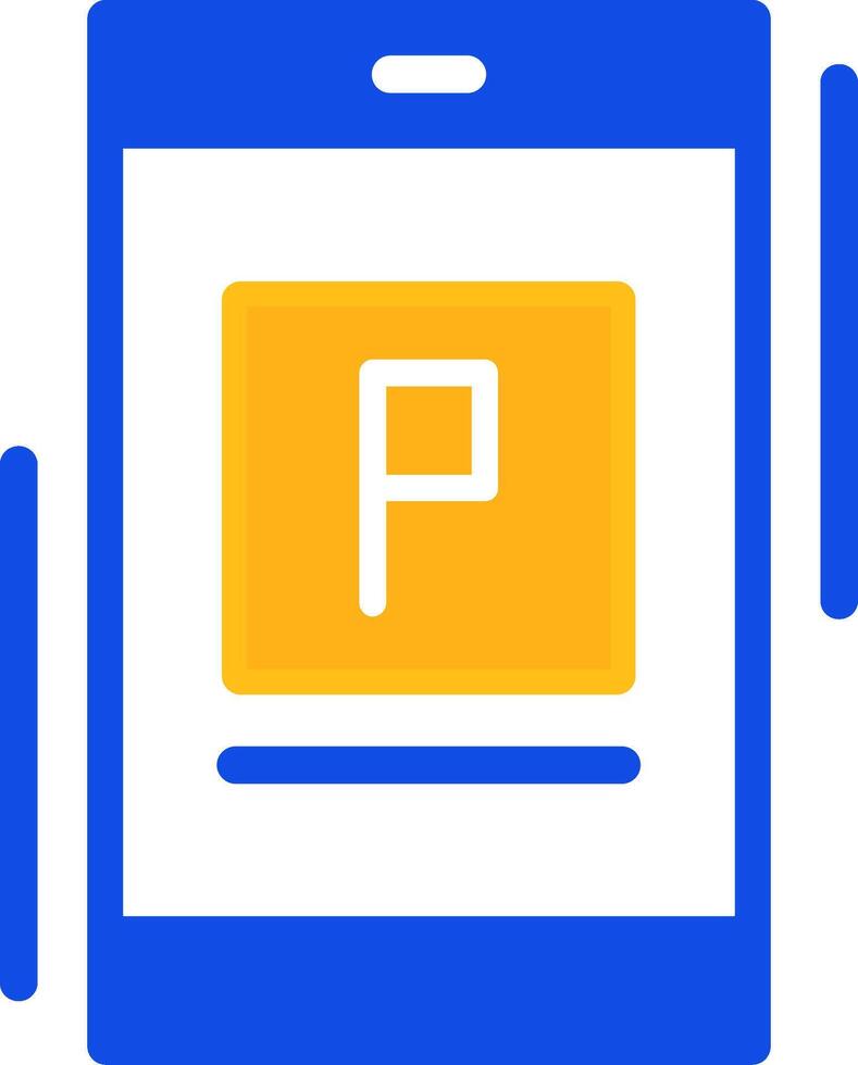Parkplatz App Linie eben zwei Farbe iconflat zwei Farbe Symbol vektor
