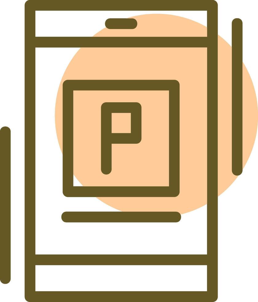 Parkplatz App Linie linear Kreis ikonlinear Kreis Symbol vektor