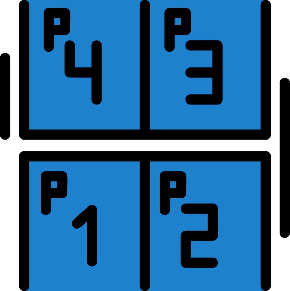 Parkplatz Raum Nummerierung Linie gefüllt Symbol vektor