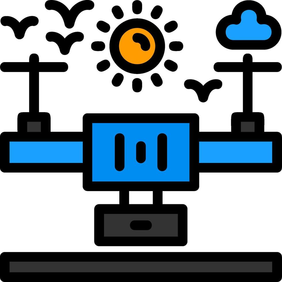 Drönare linje fylld ikon vektor