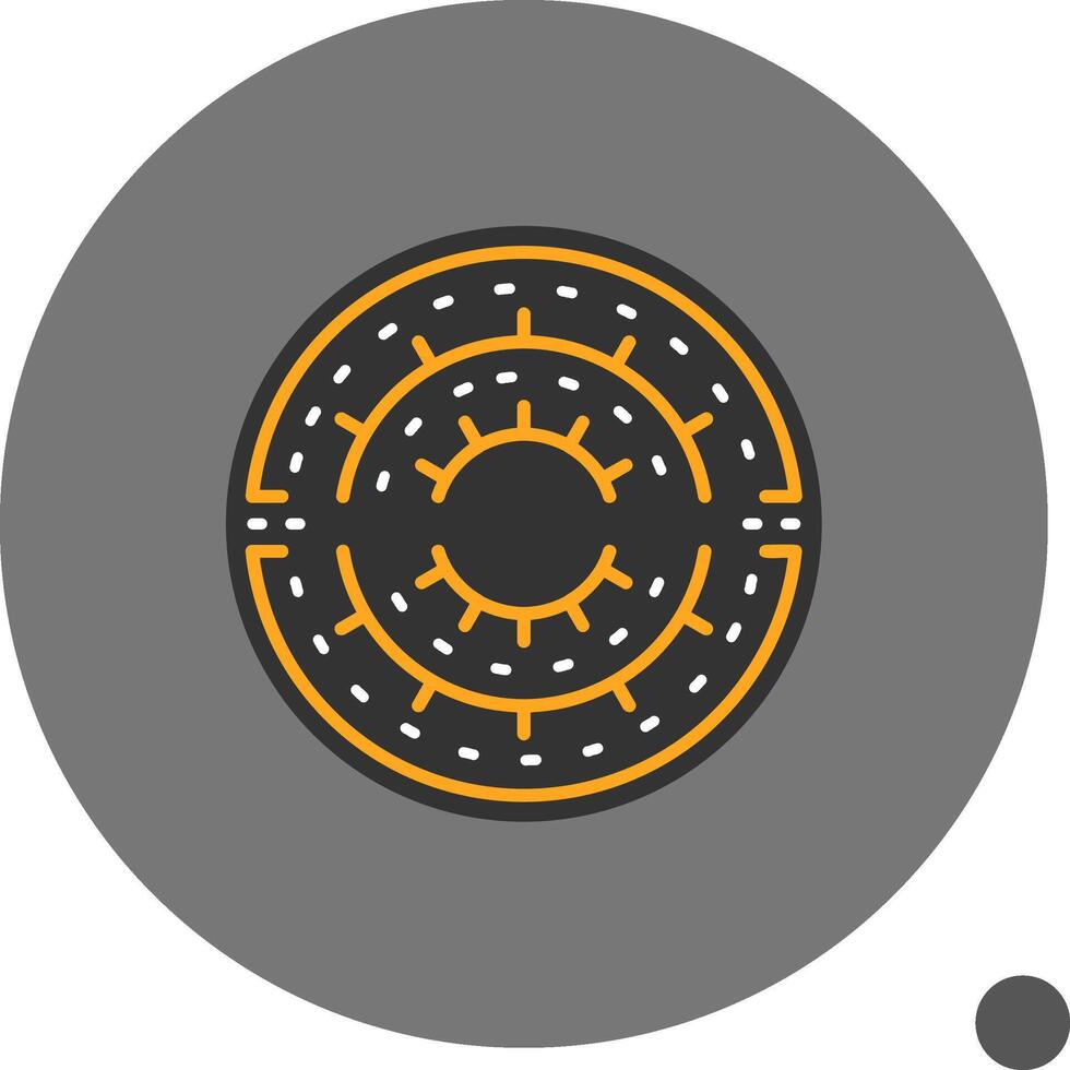 parkering cirkel platt skugga ikon vektor