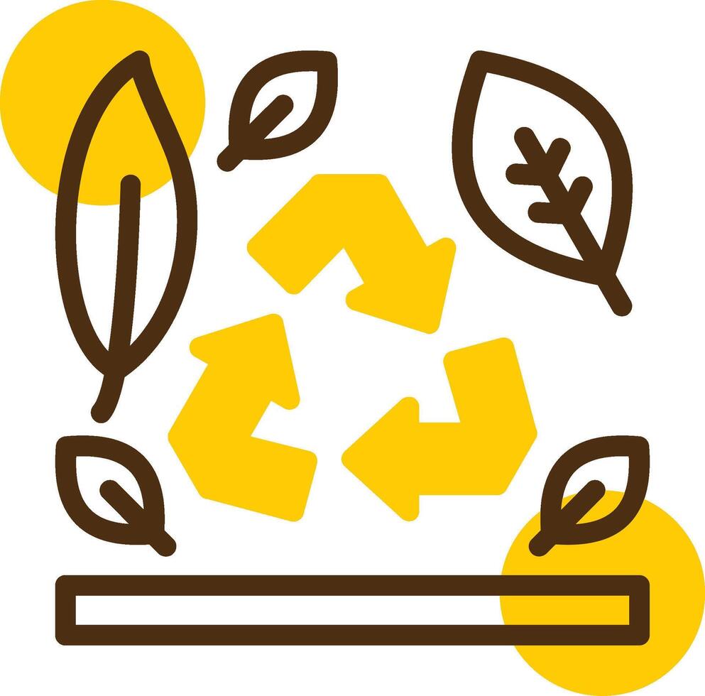 Recycling Symbol Gelb lieanr Kreis Symbol vektor