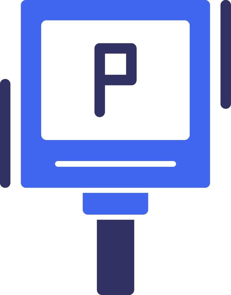 p parkering symbol fast två Färg ikon vektor