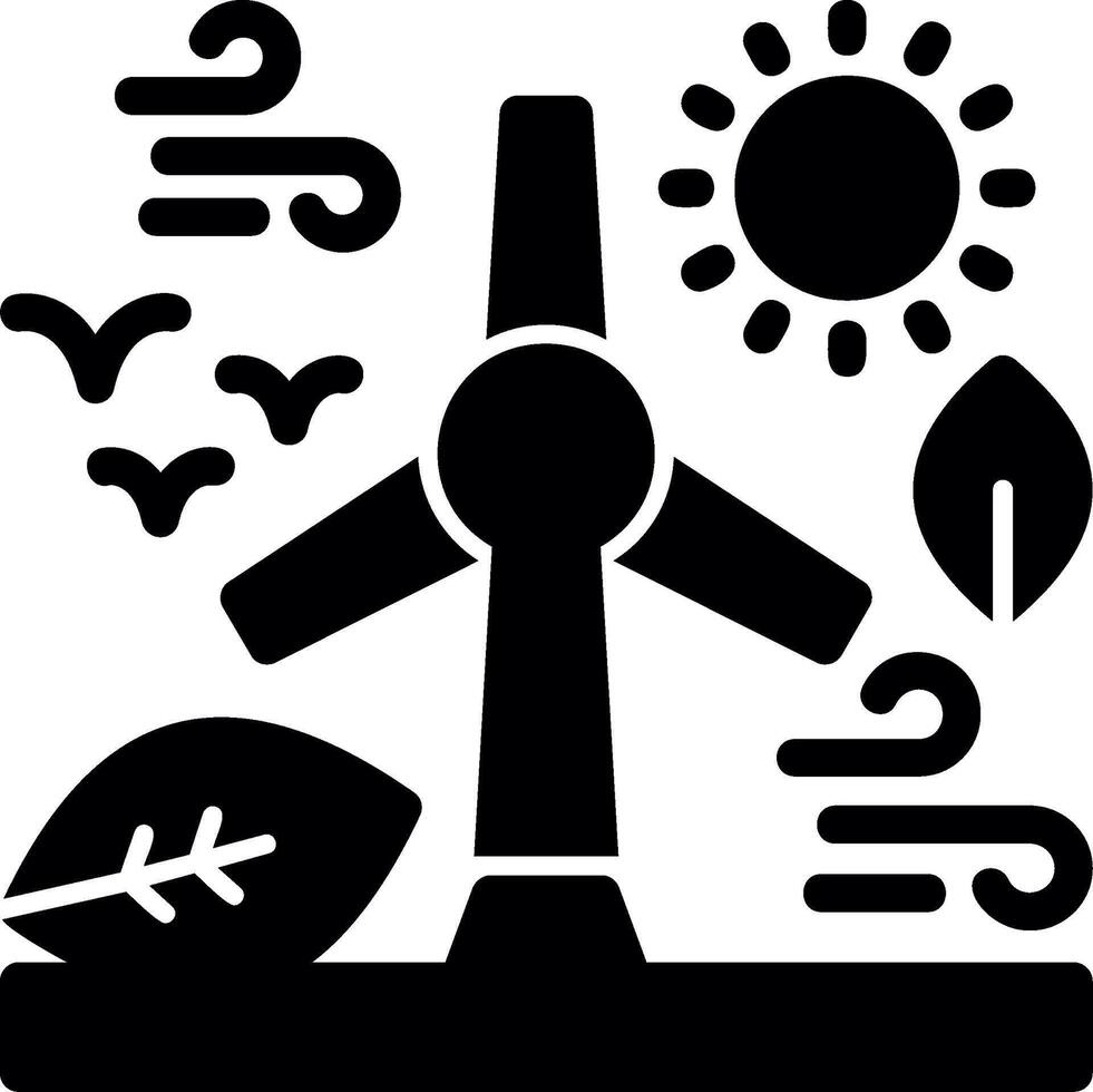 Glyphensymbol für erneuerbare Energien vektor