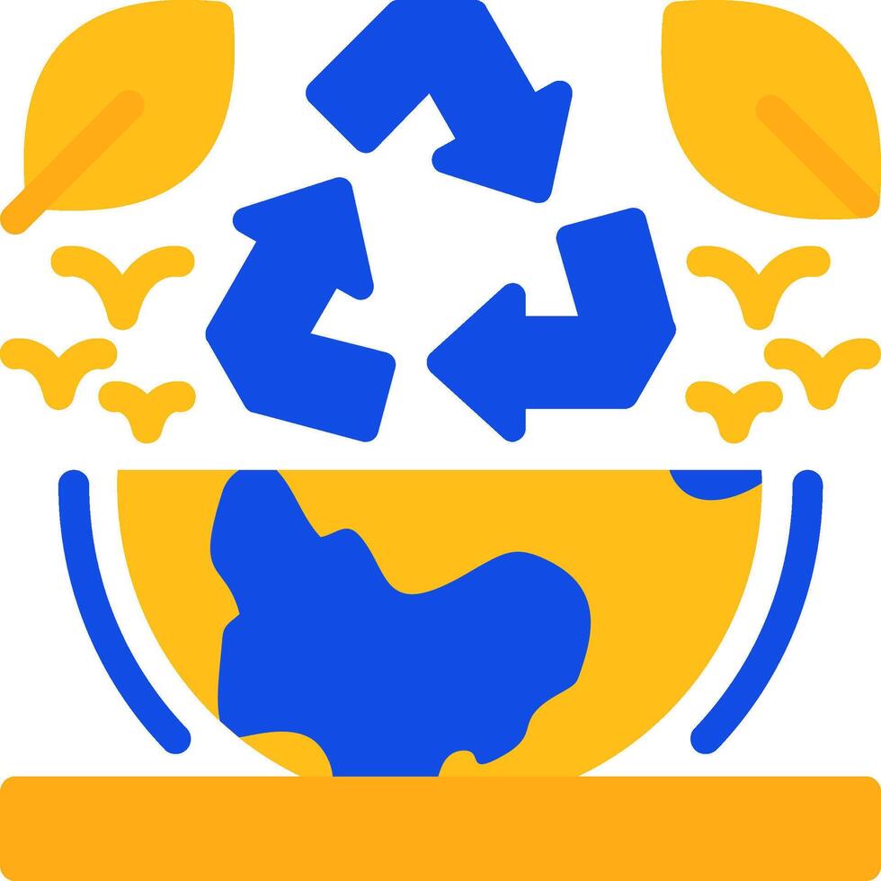 recyceln Symbol eben zwei Farbe Symbol vektor