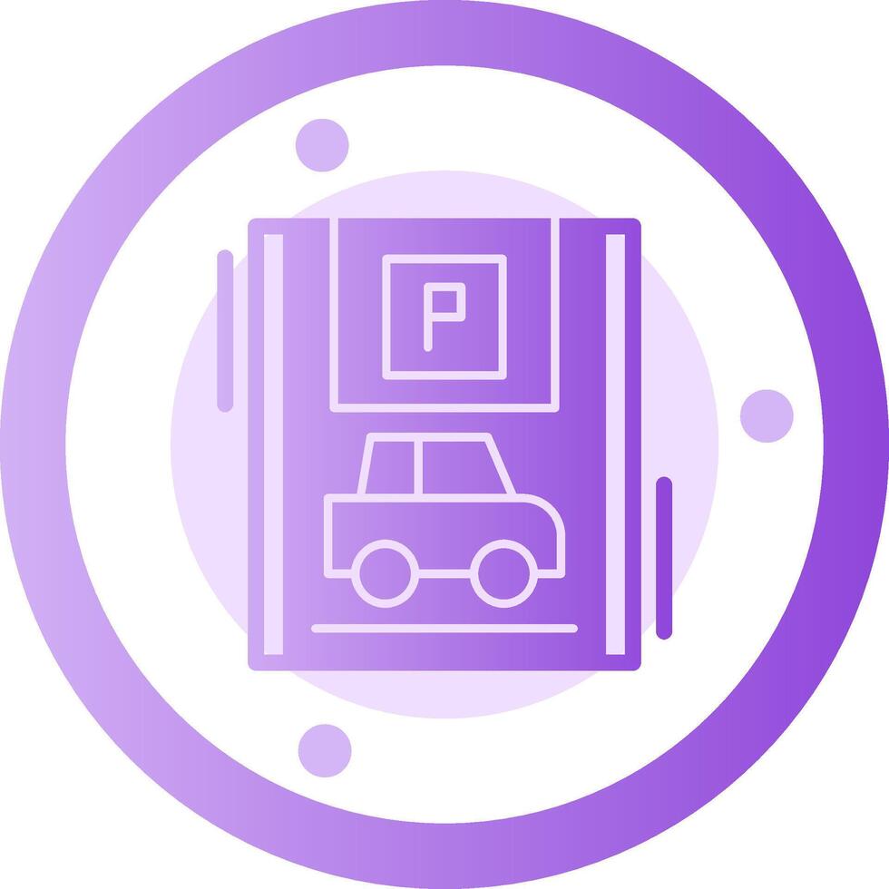 Auto mit Blau Parkplatz Glyphe Gradient Symbol vektor