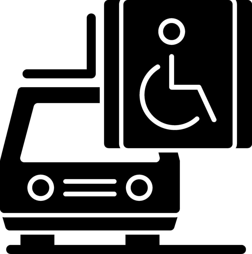 Auto mit Rollstuhl Symbol Glyphe Symbol vektor