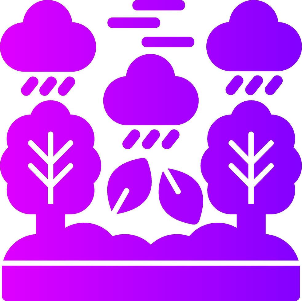 regnskog fast mång lutning ikon vektor
