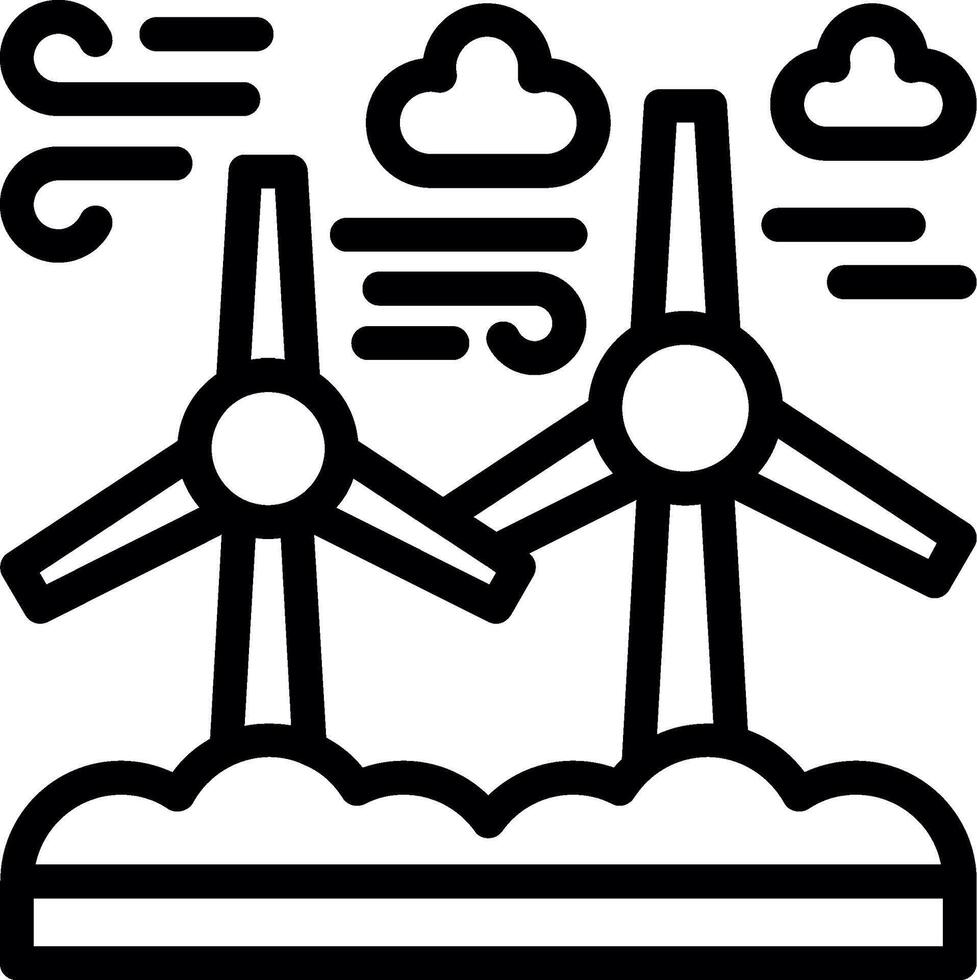 Wind Bauernhof Linie Symbol vektor