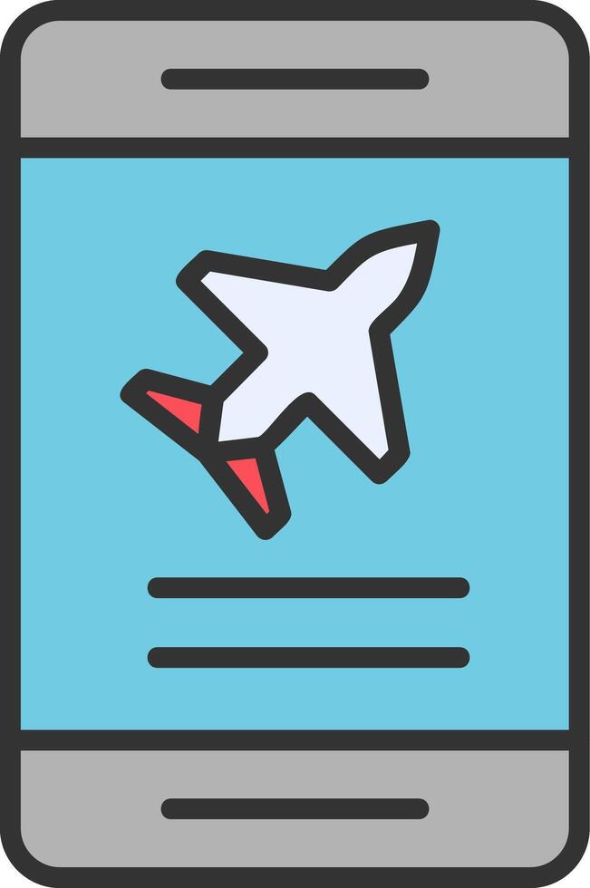 Flugzeug Fahrkarte Buchung Vektor Symbol