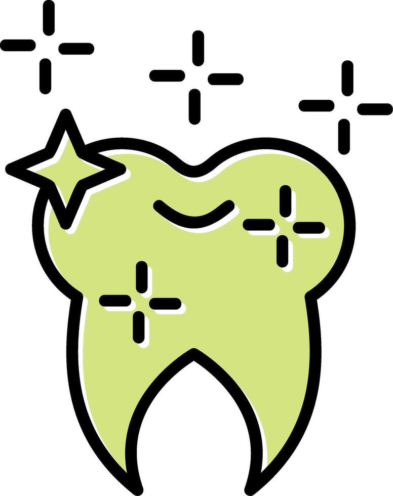 lysande tand vektor ikon