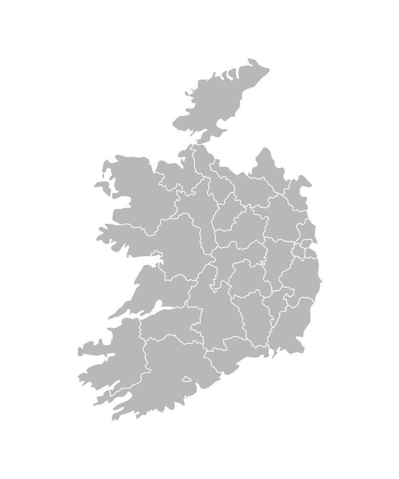 vektor isolerat illustration av förenklad administrativ Karta av republik av irland. gränser av de provinser, regioner. grå silhuetter. vit översikt.