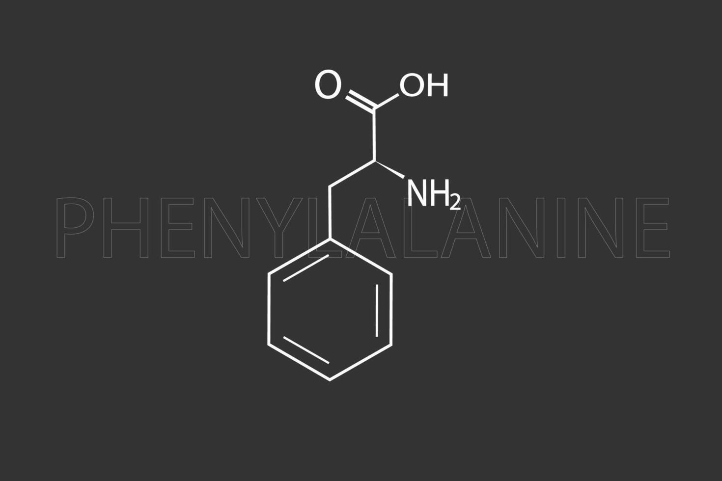 fenylalanin molekyl skelett- kemisk formel vektor