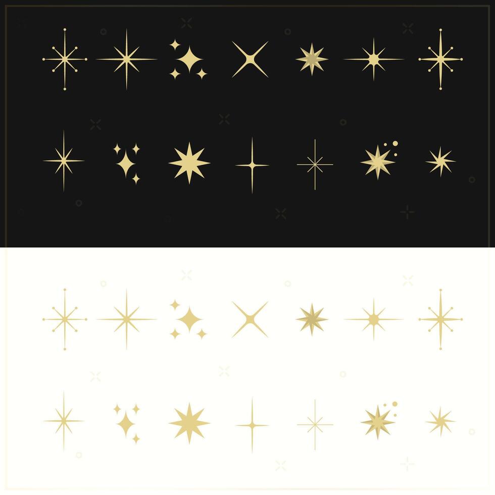 stjärna ikoner vektor symboler isolerat retro trogen gnistra ikoner samling pärlar ikon uppsättning