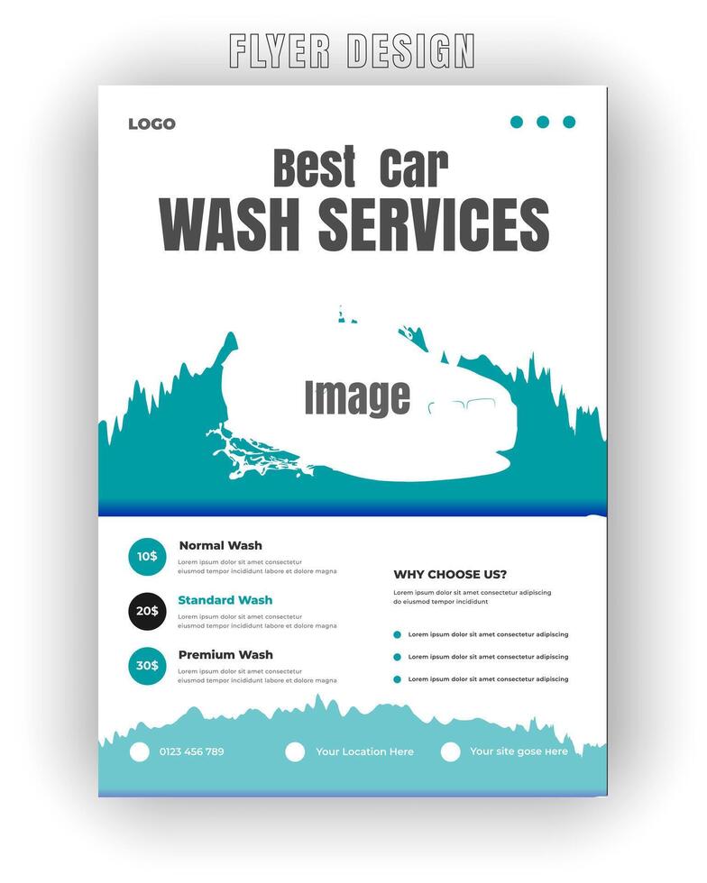 Spritzen in Ersparnisse Auto waschen Flyer und Sozial Post Vorlage vektor