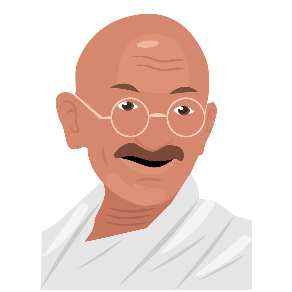 Mahatma Gandhi indisch Frieden Öffentlichkeit Zahl Vektor Karikatur Illustration