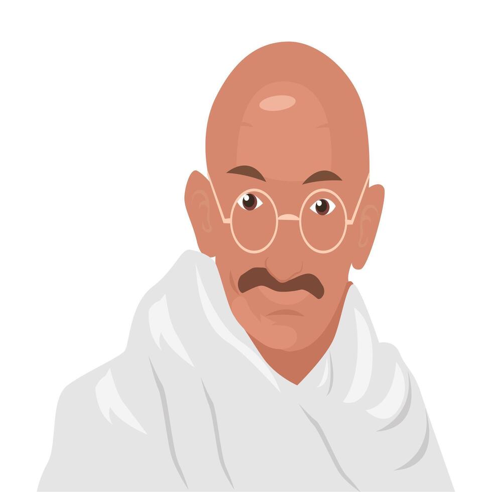 Mahatma Gandhi indisch Frieden Öffentlichkeit Zahl Vektor Karikatur Illustration