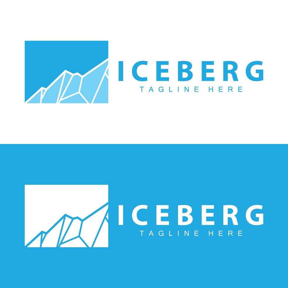 Eisberg Logo, Antarktis Logo Design, einfach Natur Landschaft Vektor Illustration Vorlage