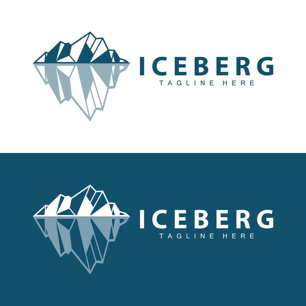 Eisberg Logo, Antarktis Logo Design, einfach Natur Landschaft Vektor Illustration Vorlage