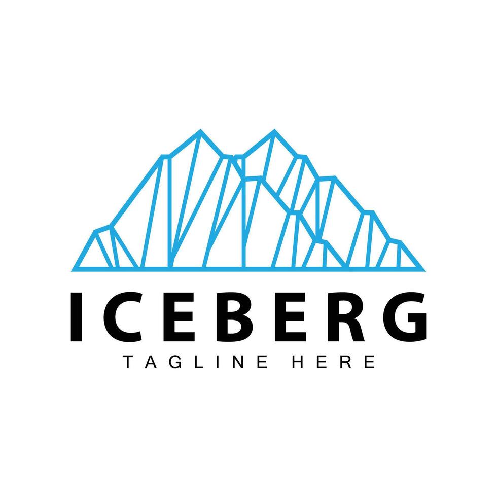 Eisberg Logo, Antarktis Logo Design, einfach Natur Landschaft Vektor Illustration Vorlage