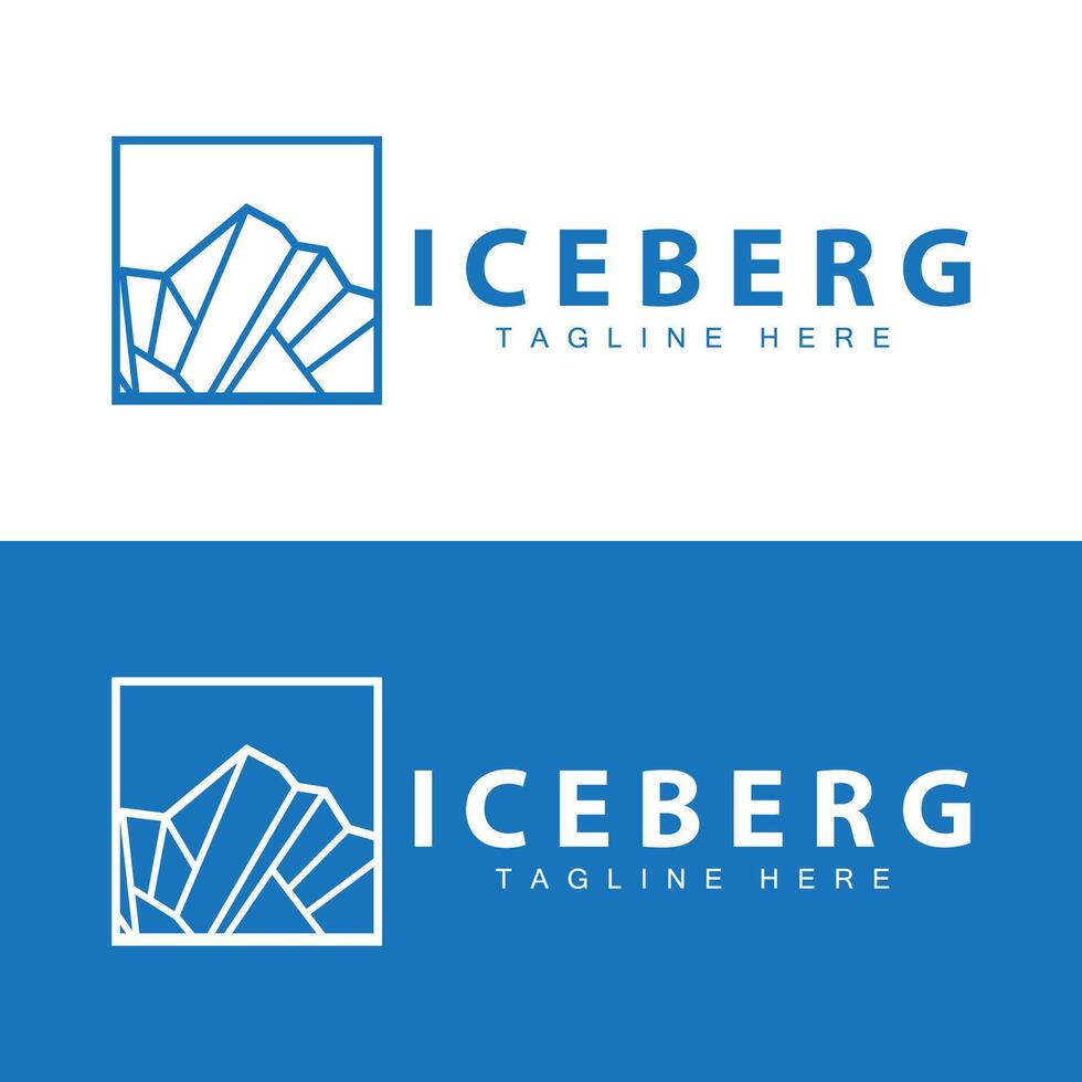 Eisberg Logo, Antarktis Logo Design, einfach Natur Landschaft Vektor Illustration Vorlage