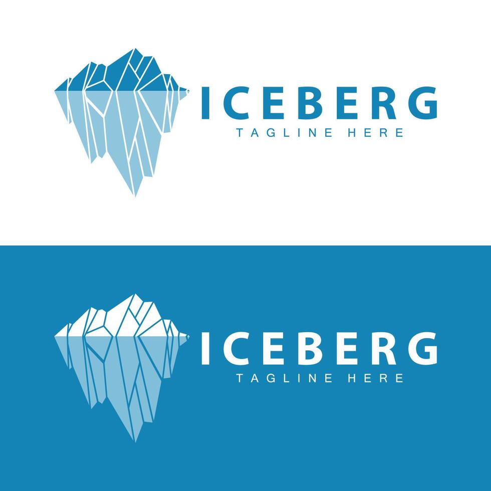 Eisberg Logo, Antarktis Logo Design, einfach Natur Landschaft Vektor Illustration Vorlage