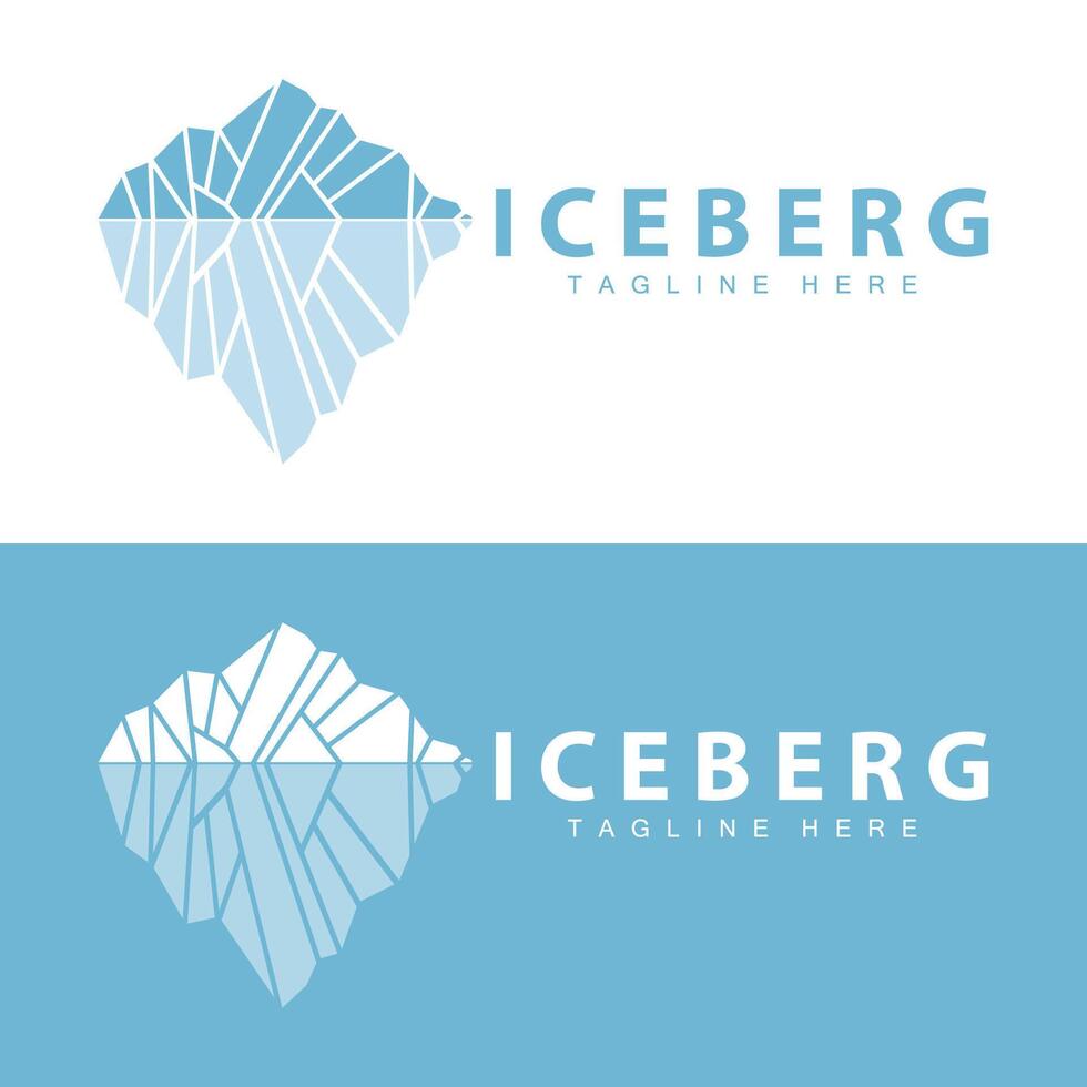 Eisberg Logo, Antarktis Logo Design, einfach Natur Landschaft Vektor Illustration Vorlage