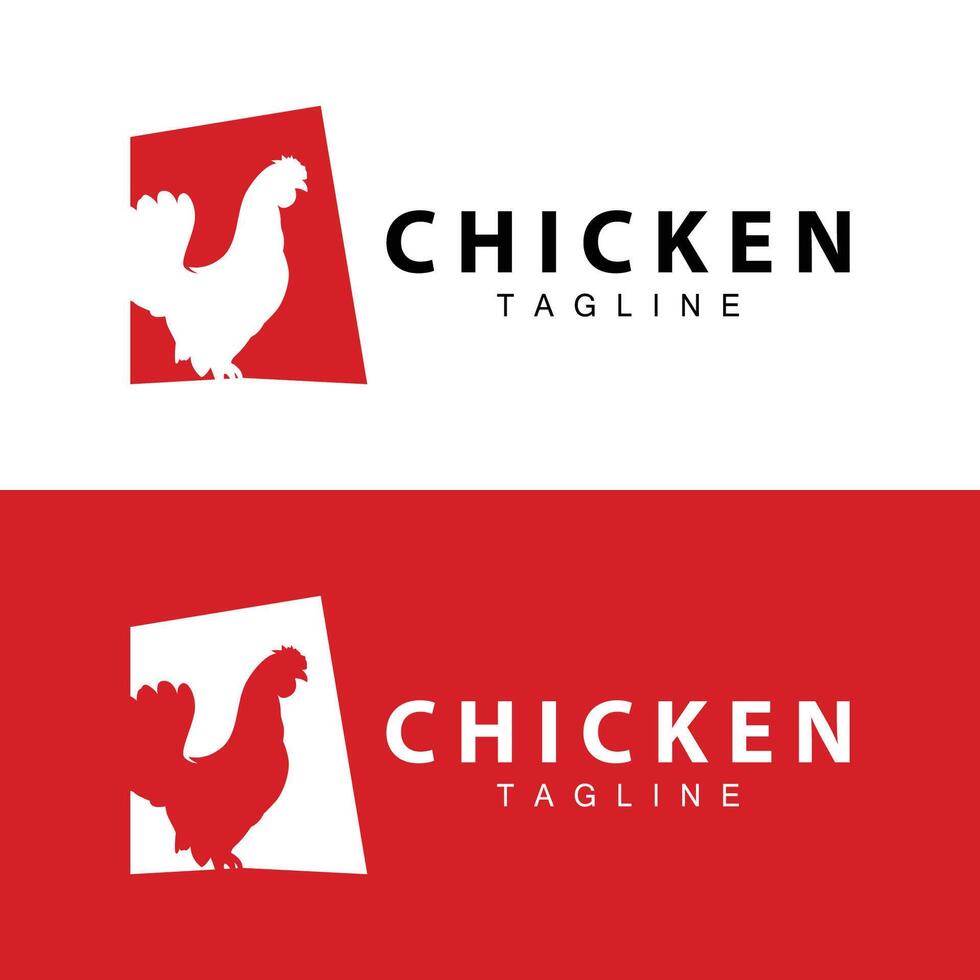 Hähnchen Logo Bauernhof Tier Vieh Hähnchen Bauernhof Design gebraten Hähnchen Restaurant vektor