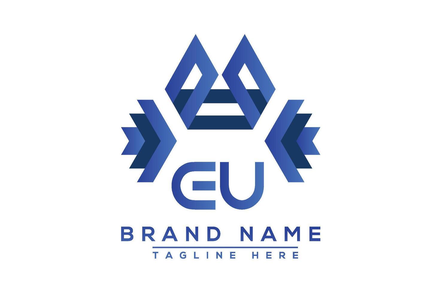 Blau EU Brief Logo Design. Vektor Logo Design zum Geschäft.