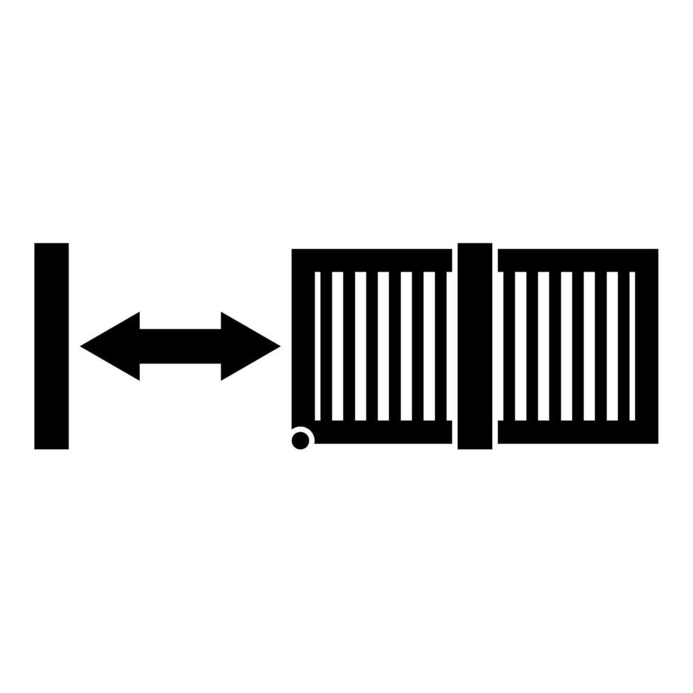 glidning grindar automatisk gitter staket systemet inträde inhägnad ikon svart Färg vektor illustration bild platt stil