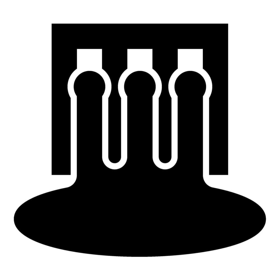 hydro Damm Wasserkraft Wasser Leistung Bahnhof Wasserkraft Energie Technologie Pflanze Kraftpaket Symbol schwarz Farbe Vektor Illustration Bild eben Stil