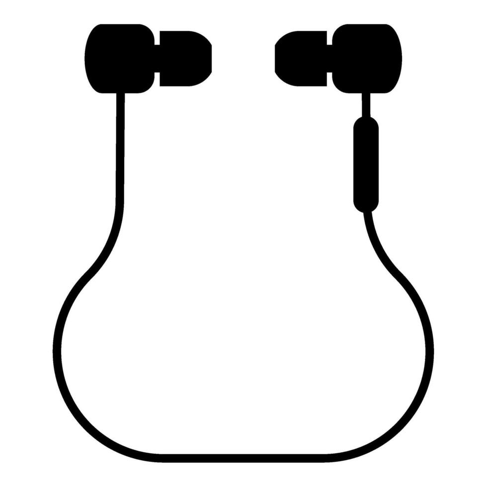 Vakuum hörlurar trådbunden trådlös ikon svart Färg vektor illustration bild platt stil