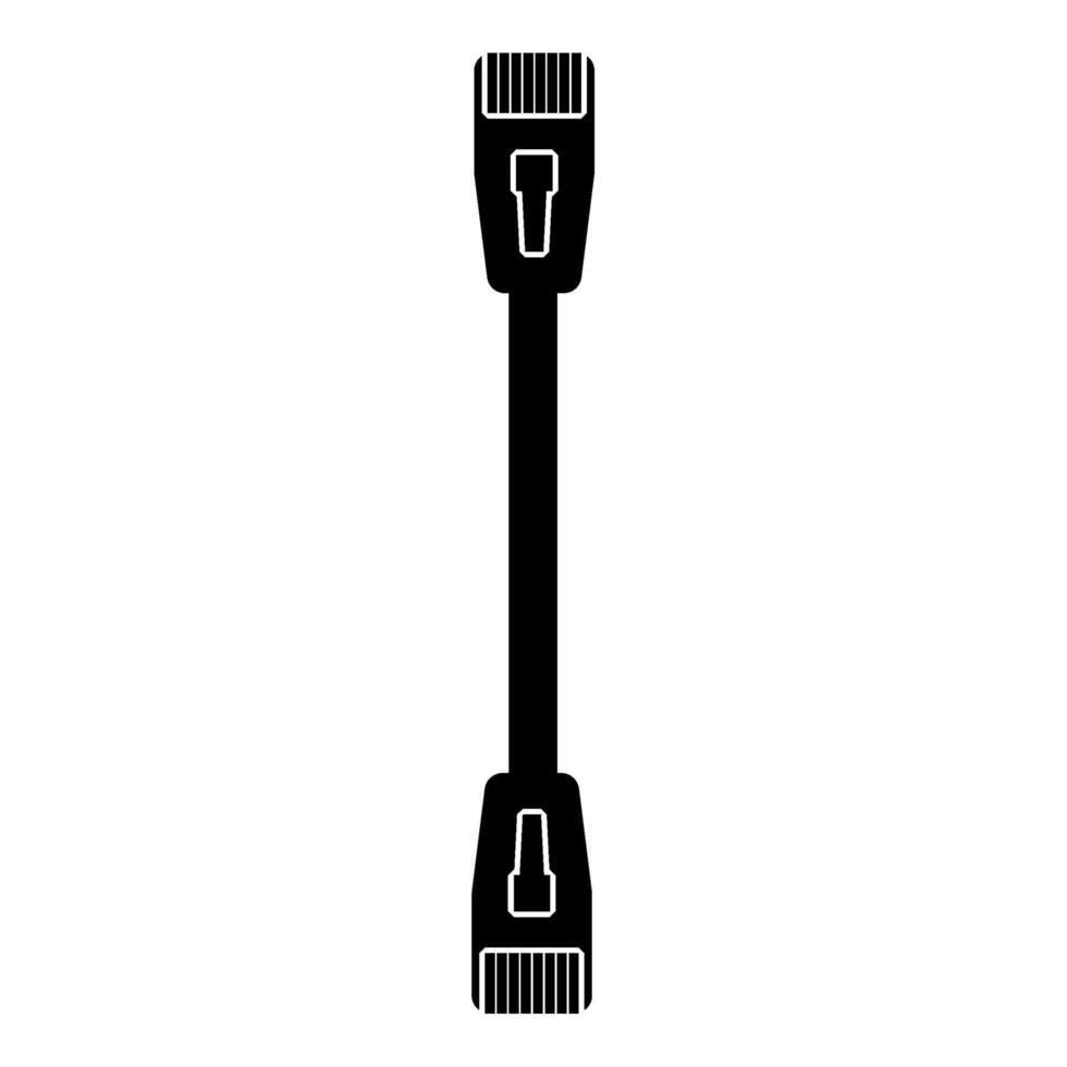 lappa kabel- väg sladd Ethernet teknologi rj45 netto begrepp ikon svart Färg vektor illustration bild platt stil