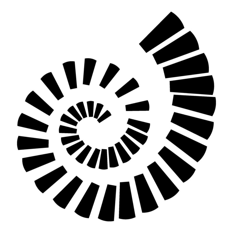 Spiral- Treppe kreisförmig Treppe Symbol schwarz Farbe Vektor Illustration Bild eben Stil